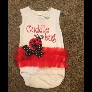0-6 Months "Boutique" Ladybug Ruffled Outfit NWT !